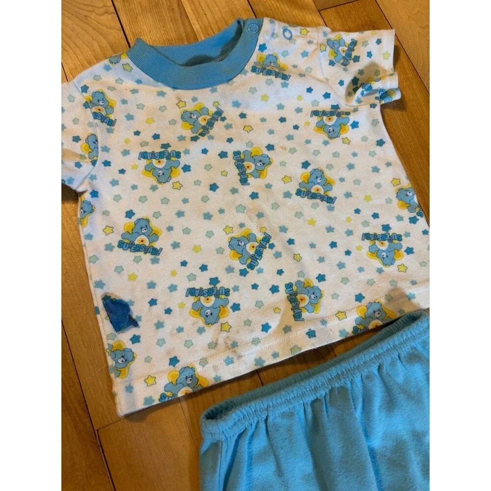 3/6 Mths Vtg Y2K Care Bears Shirt Diaper Cover Outfit Set Bloomers